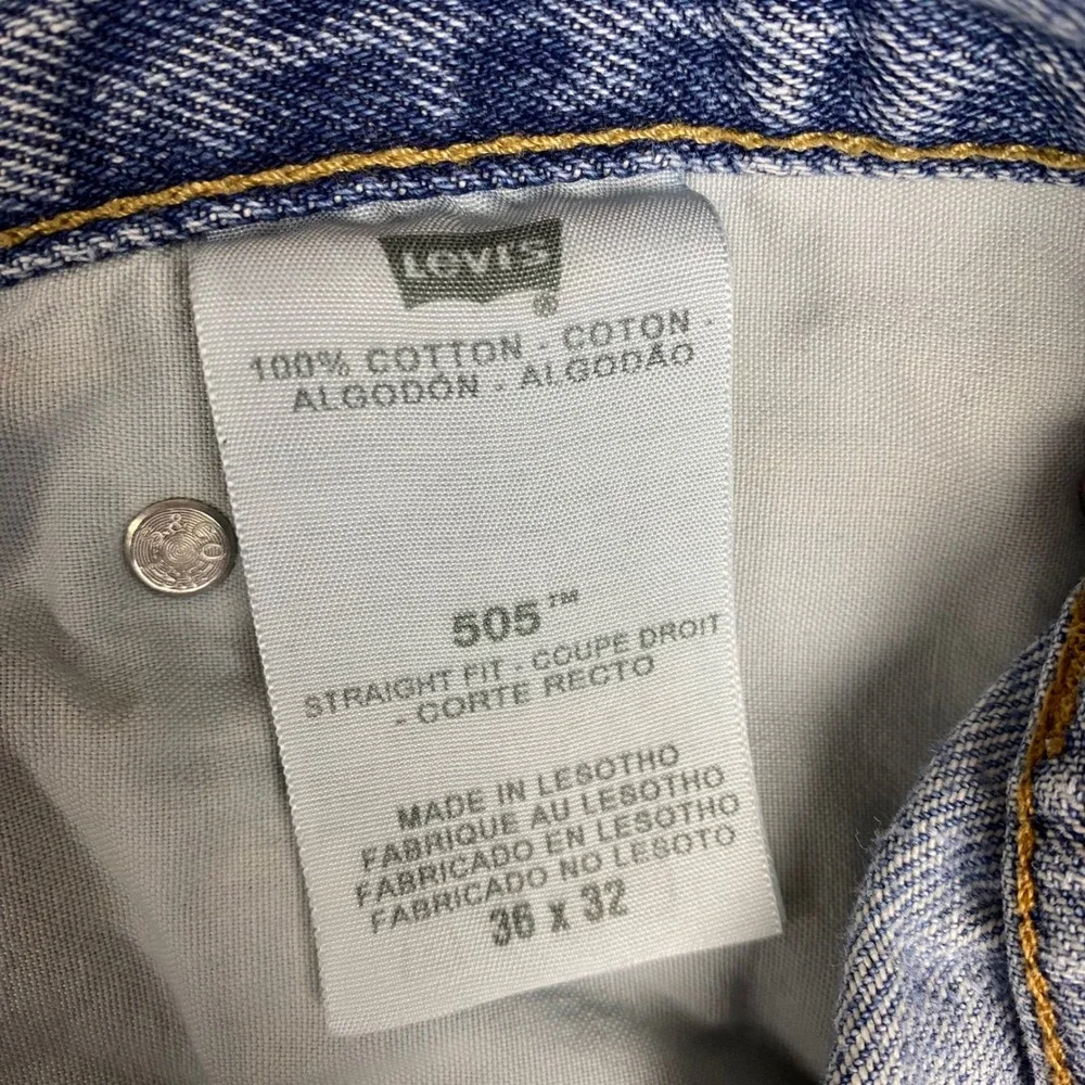 Levi's 505 Straight Fit Medium Wash Denim Jeans Mens 36 Blue‎
